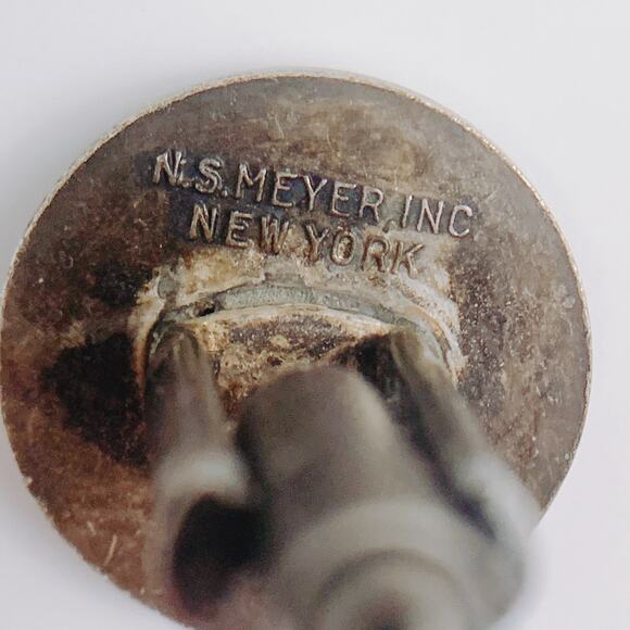 Vintage N.S. Meyer Sterling Silver Military Cufflinks - Eagle Shield Design - Picture 8 of 9